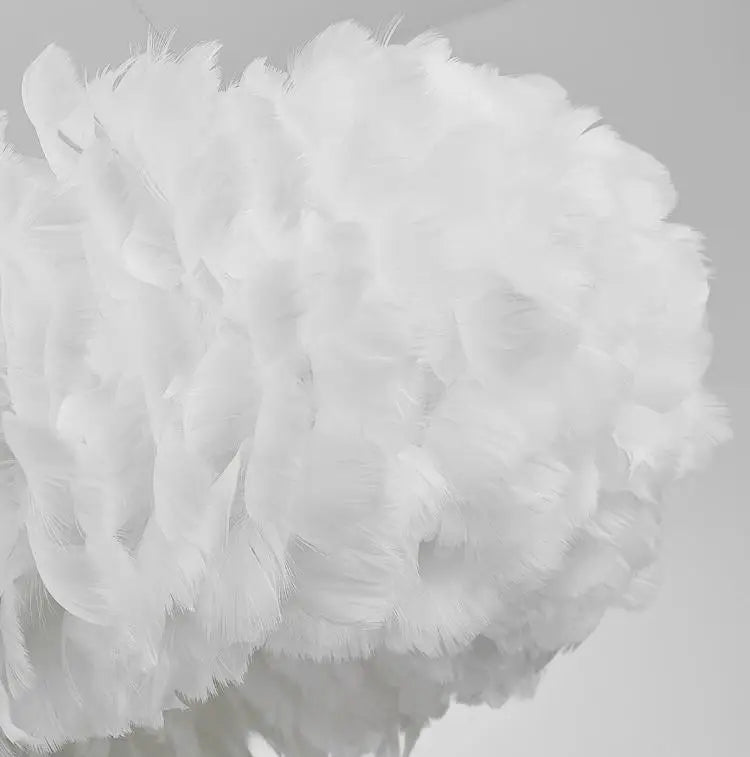 NEW  Nordic Luxury Goose Feather Chandelier Modern Living Room Decoration Pendent Lamp Dining Bedroom Ring Ceiling Hanging Ceiling Light Home Lighting Supplies