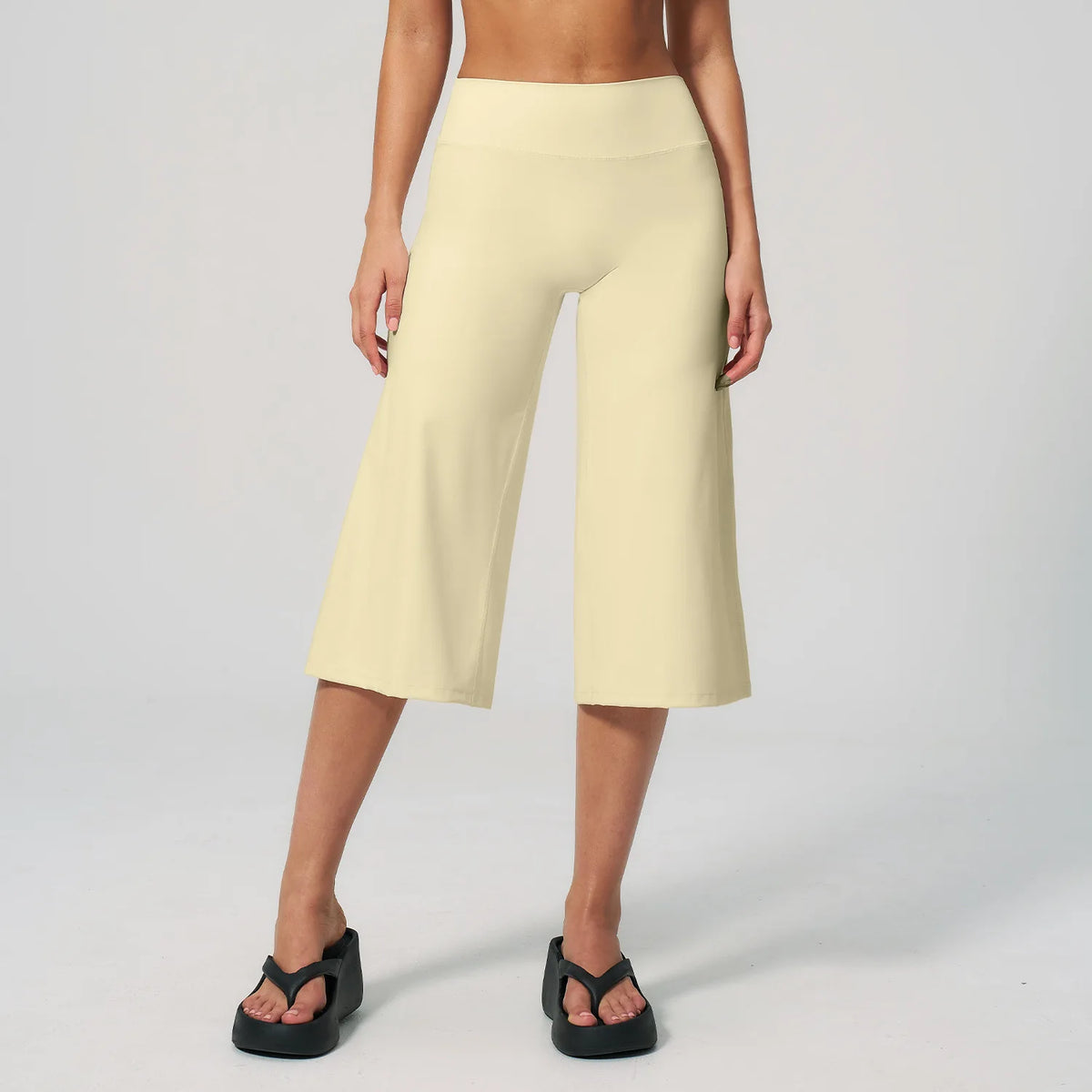5 Colors S-XL Women's High Waisted Capri Pants Wide Leg Yoga Trousers Quick Dry Cropped Leggings Summer Athleisure Outdoor Running Gym Fitness Activewear Female Sports Apparel Accessories