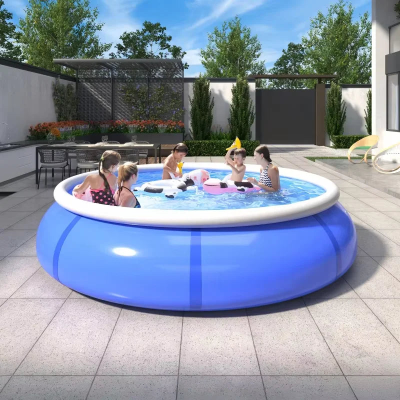 NEW Extra Large Inflatable Water Pool for Family Thickened PVC Lightweight Quick-to-Assemble Sun-Protective Outdoor Backyard Pool for Family