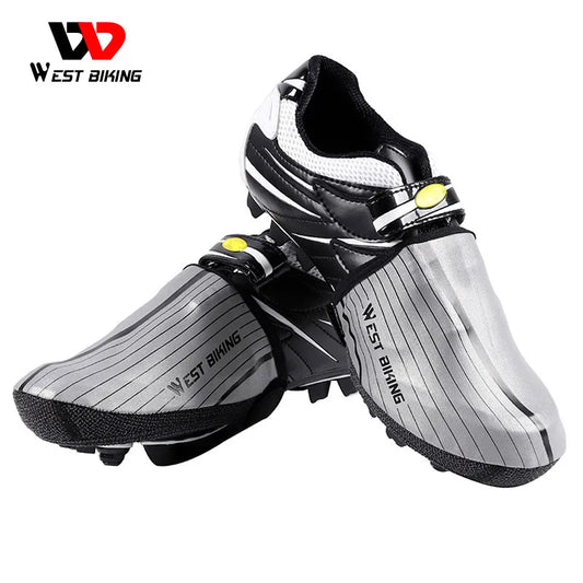 Windproof Road MTB Bike Shoes Cover Half Palm Reflective Waterproof Cycling Overshoes Equipment Bicycle Shoe Cover