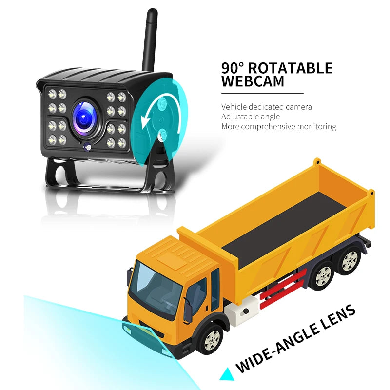 NEW Arrivals Cars Trucks Set DC 12-24V Digital Wireless Camera System Pedestrian Human Detection 7 Inch LCD Screen DVR Recorder Kit Cordless Rear View Reverse Truck Car Backup Camera Vehicles Security Supplies