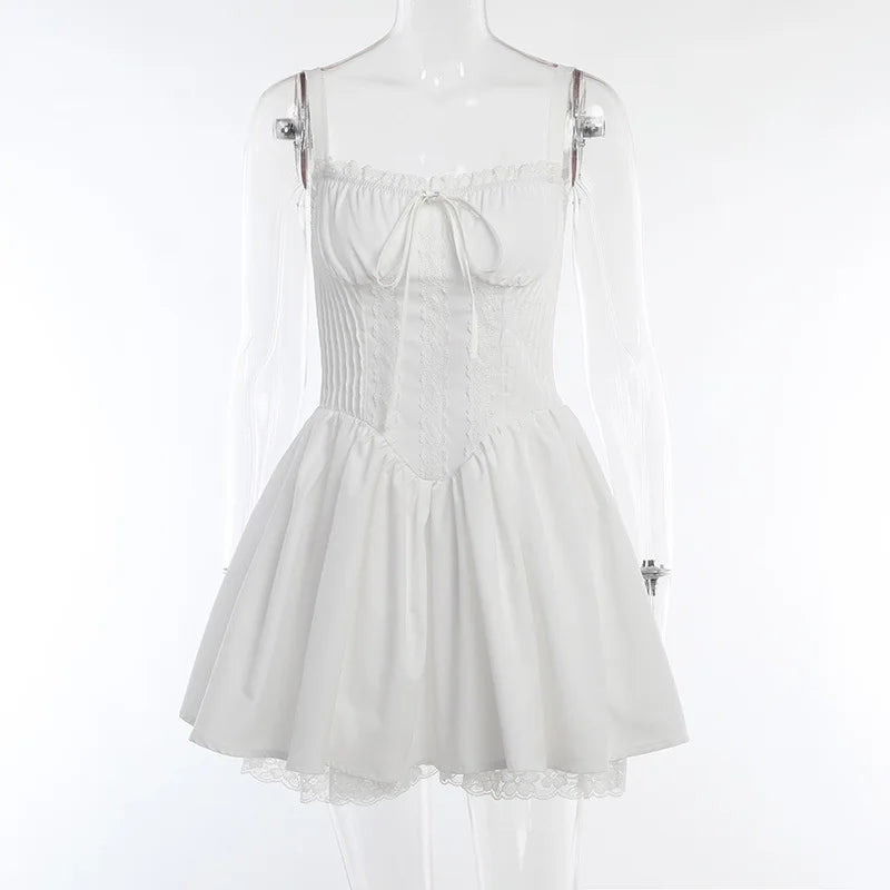 Just Arrived White/Red Color Women Summer French Elegant Sexy Dress Female Retro Collar Sleeveless Bubble Sleeve Sexy Casual Dress  Evening Beach Party Night Clubwear Prom Wedding Guest Ladies Luxury Clothing Supplies