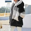 10 Colors S-5XL Plus Size Winter Warm Ladies Jacket Autumn Winter Long Sleeve Women  Block Zipper Fluff Hooded Outerwear Coats Women Winter Clothing Supplies