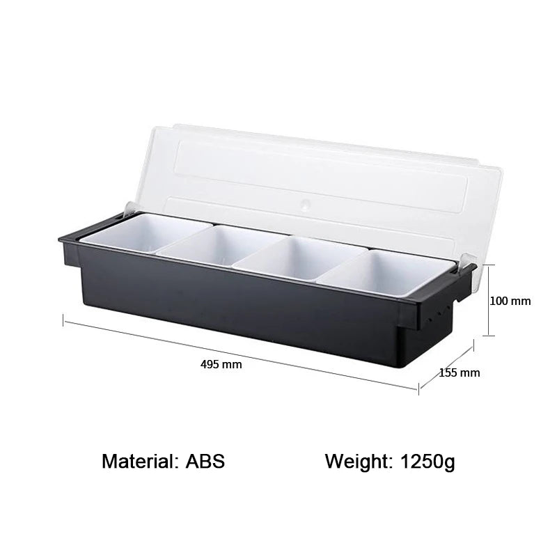 ABS Plastic 3/4/5/6 Section Pizza Ingredients Storage Box Preparation Box Fruits Cheese Sauce Box Pizza Making Organizer Tool Kitchenware Accessories