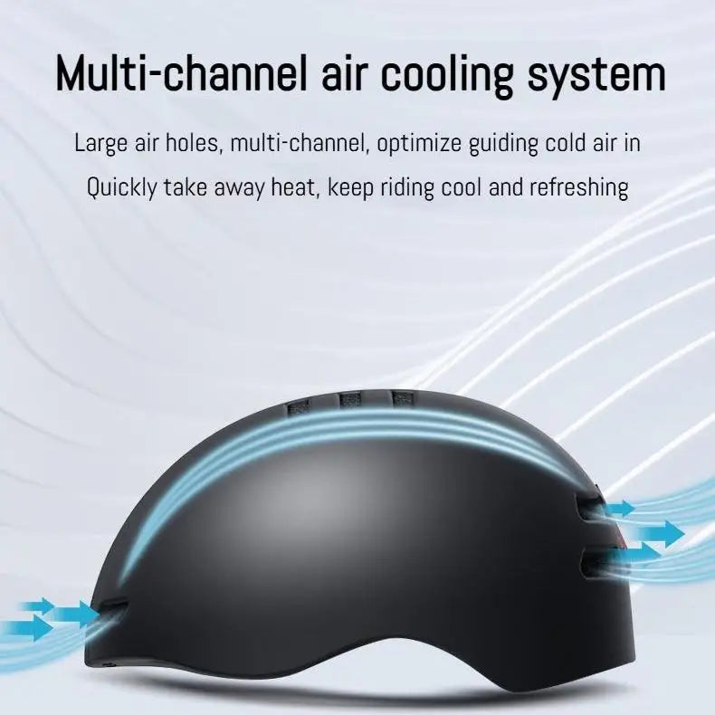 Smart Bike Recording Helmet with LED Light Bluetooth Speaker Turn Signal Cycling Safety Helmet White and Black Color