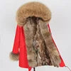 12 Colors S-2XL 100% Real Rex Rabbit Fur Mid Jacket & Big Raccoon Fur Collar Coat Natural Rabbit Fur Lined Long Parka Coat Snow Boots Outerwear Windproof Jackets Ladies Winter Clothing Supplies