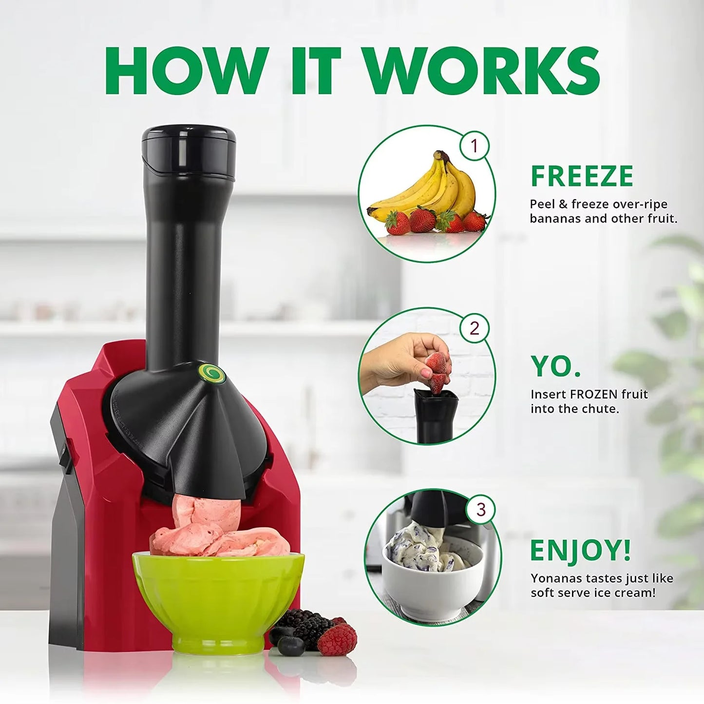 NEW Modern Household Electric Ice Cream Maker Fruit Frozen Yogurt Machine Smoothie Sorbet Soft Serve Dessert Maker Home Electric Appliances Supplies