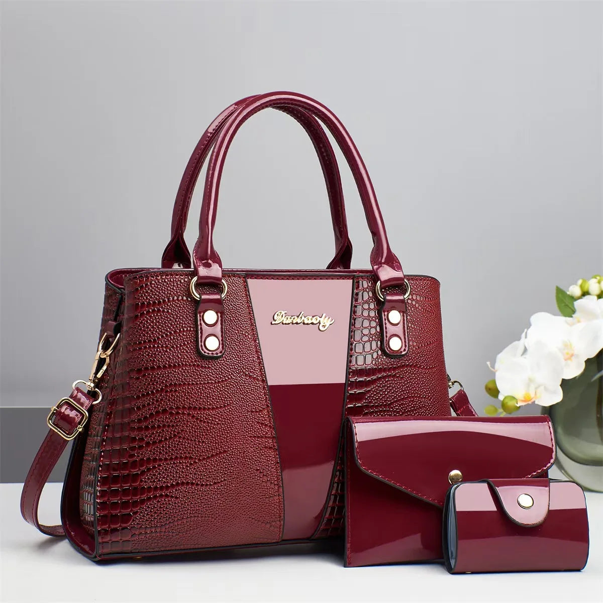 10 Colors NEW Fashion 3 PCS Set Large Capacity Luxury Messenger Handbags Good Quilted Leather Designer Women's Shoulder Bags Evening Party Office Lady  Bags Women Apparel Accessories
