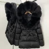 BEST PRICE 15 Colors European High End Winter Hoodie Warm Midi Length Large Real Natural Silver Red Fox Fur Thick Bubble Coats Down Coat Snow Outerwear Parkas Jackets Women Winter Apparel Supplies