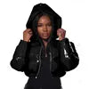 NEW Arrivals S-XL 8 Colors Female Winter Down Coat PU Leather Quilted Parkas Mid-Long Puffer Bomber Cropped Bubble Coats Warm Out Wear Windproof Jackets Women Winter Apparel Supplies
