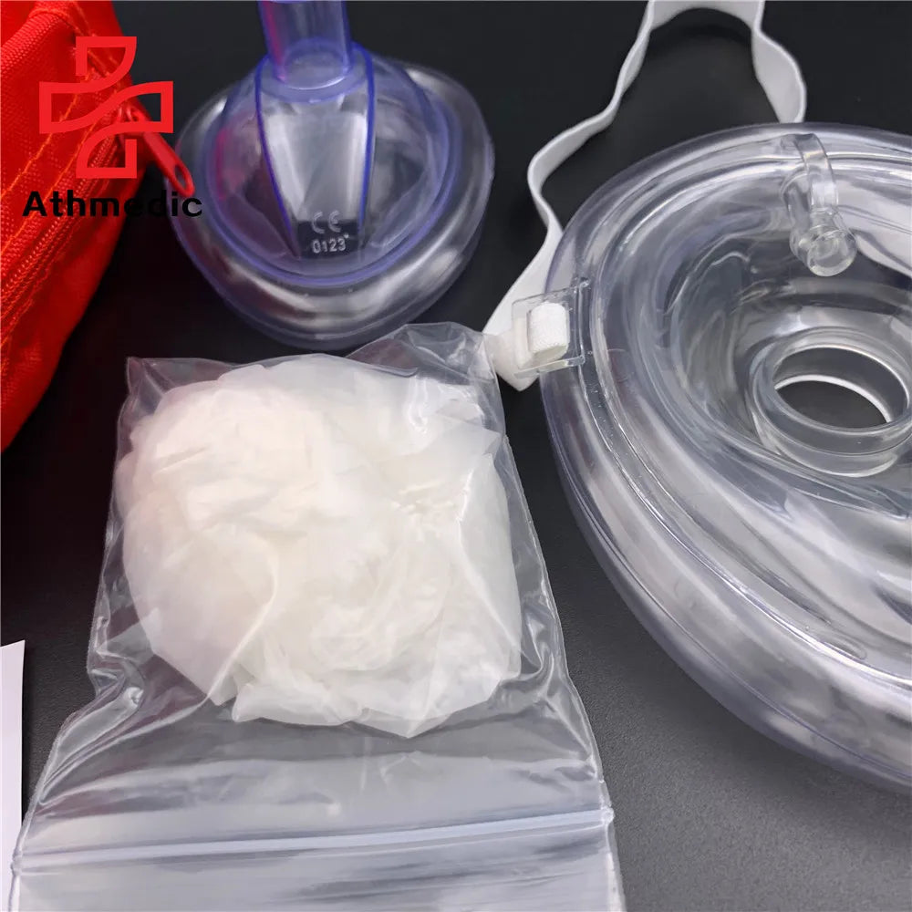 NEW Promotion Resuscitator Training First Aid Emergency CPR Mask Kit CPR Mask in Nylon Bag Infant CPR Mask Kit Emergency Health Care Accessories