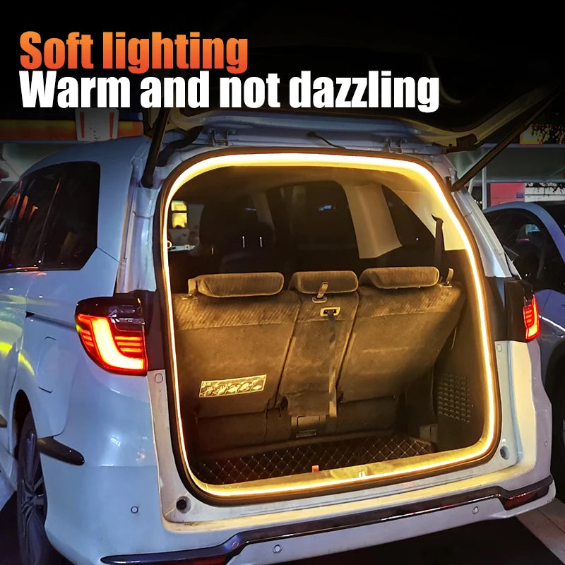 4M U Car Trunk Led Light Strip 6 Colors High-Brightness Trunk Ambient Lighting Flexible Silicone LED Light Strip for Auto Accessories
