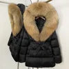 BEST PRICE 15 Colors European High End Winter Hoodie Warm Midi Length Large Real Natural Silver Red Fox Fur Thick Bubble Coats Down Coat Snow Outerwear Parkas Jackets Women Winter Apparel Supplies