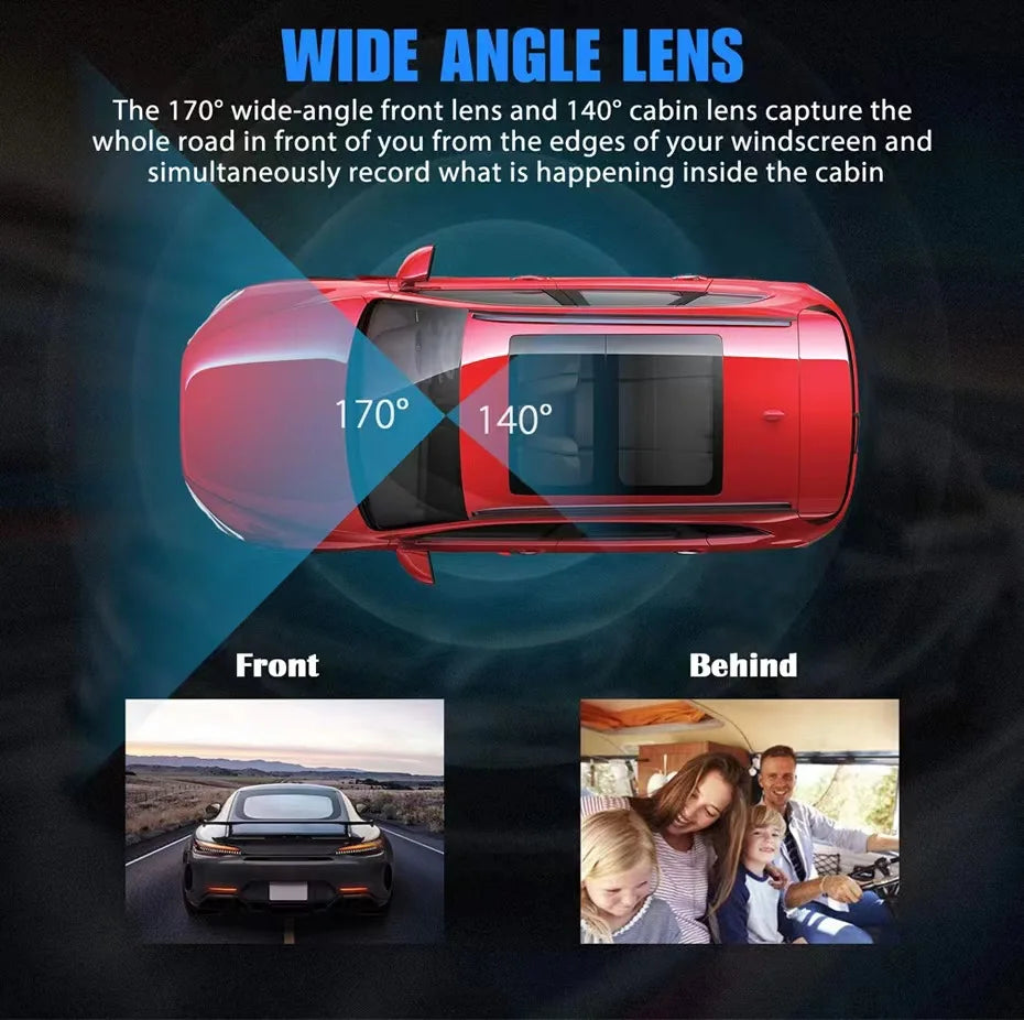 New 3 Lens HD 1080P Car Black Box Wi-Fi Loop Recording Car DVR Camera Dashboard Camera Night Vision Dash Cam for BMW, Mercedes, Toyota Vehicle Safety Driving Security Supplies