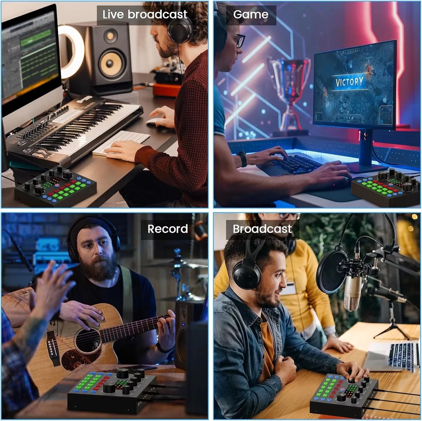 NEW Professional V8S Audio Mixer with Voice Changer, Podcast Mixer, Sound Card for Phone Gaming Karaoke Studio Live Streaming Podcast Supplies