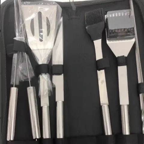 NEW 3/5 PCS Set High Quality Stainless Steel BBQ Camping Grill Tools Set Non-Stick Grilling Utensils Fork Tongs Knife Brush Baking Outdoor Picnic Cooking Accessories