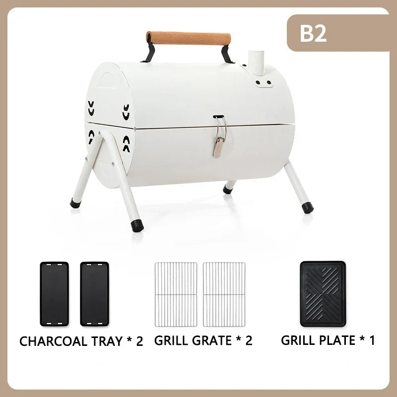 NEW Set 17 PCS Portable Mini Folding Iron Charcoal Grill + 2 Nets + Frying Pan + 13 Accessories Multi-Tool for Outdoor BBQ Cooking Picnics Garden Parties Camping Grill Barbeque & Trips Cookware Supplies