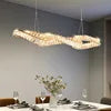 Villa Home Italian Light Luxury Interlocking Crystal Chandelier Hotel Design Sense Modern Restaurant Bar Dining Room  Long Crystal Pendent Lamps Crystal Art Decoration Lights
