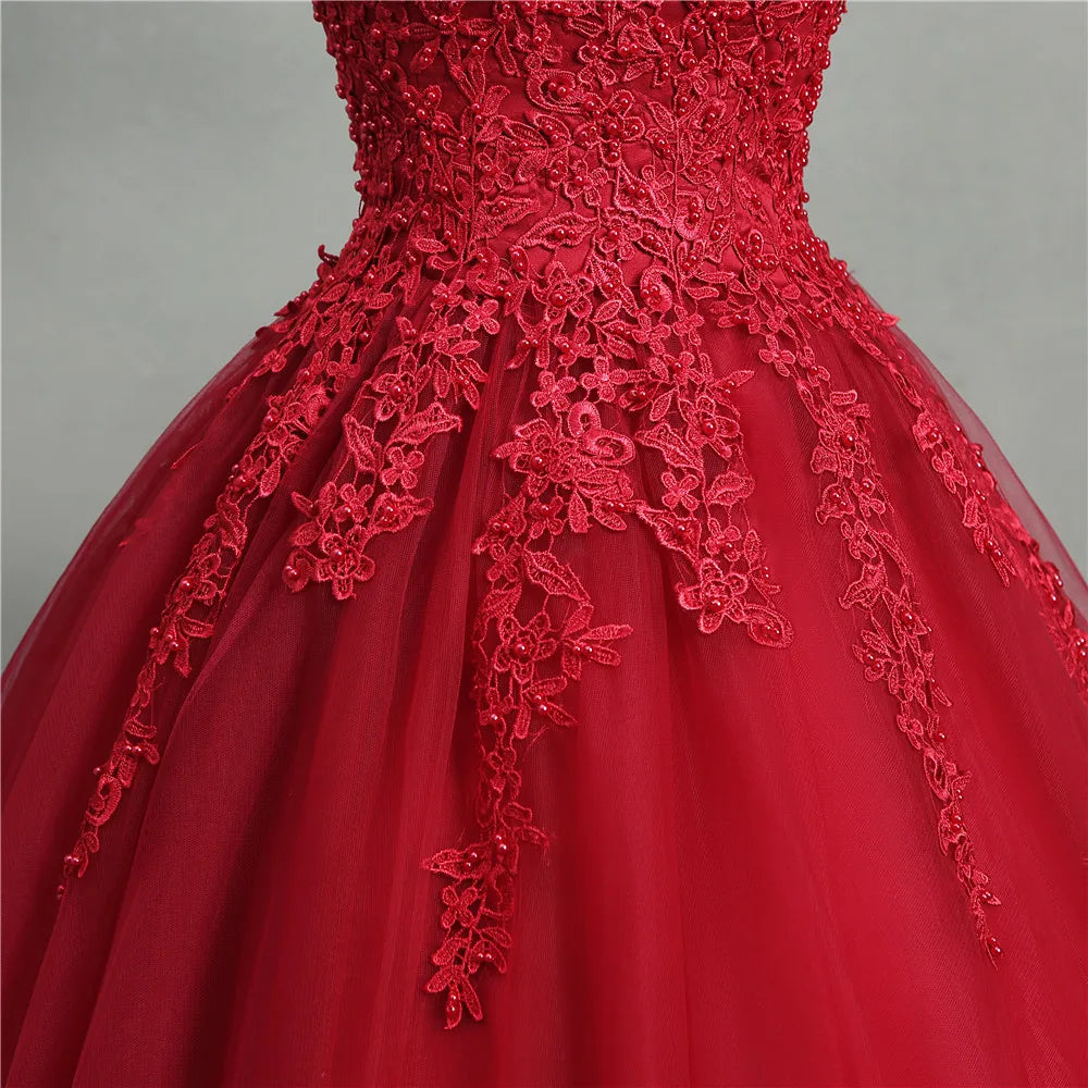 New Women's Red Wedding Dress S-2XL New Bride Wedding Princess Dream Bud V-Neck Tutu Dress Wedding Dress Women Luxury Apparel Supplies