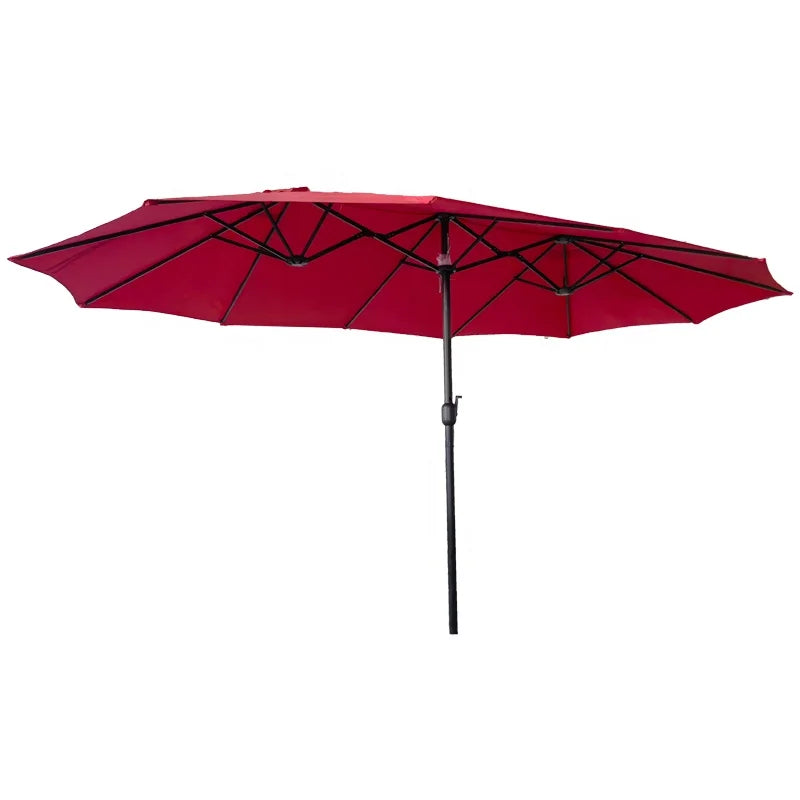 Villa Home Outdoor Large Double Canopy Patio Swimming Pool Beach Umbrella for Long Table Garden Camping Sunshade Double-Sided Rectangular Sun Protection Luxury Beach Umbrella