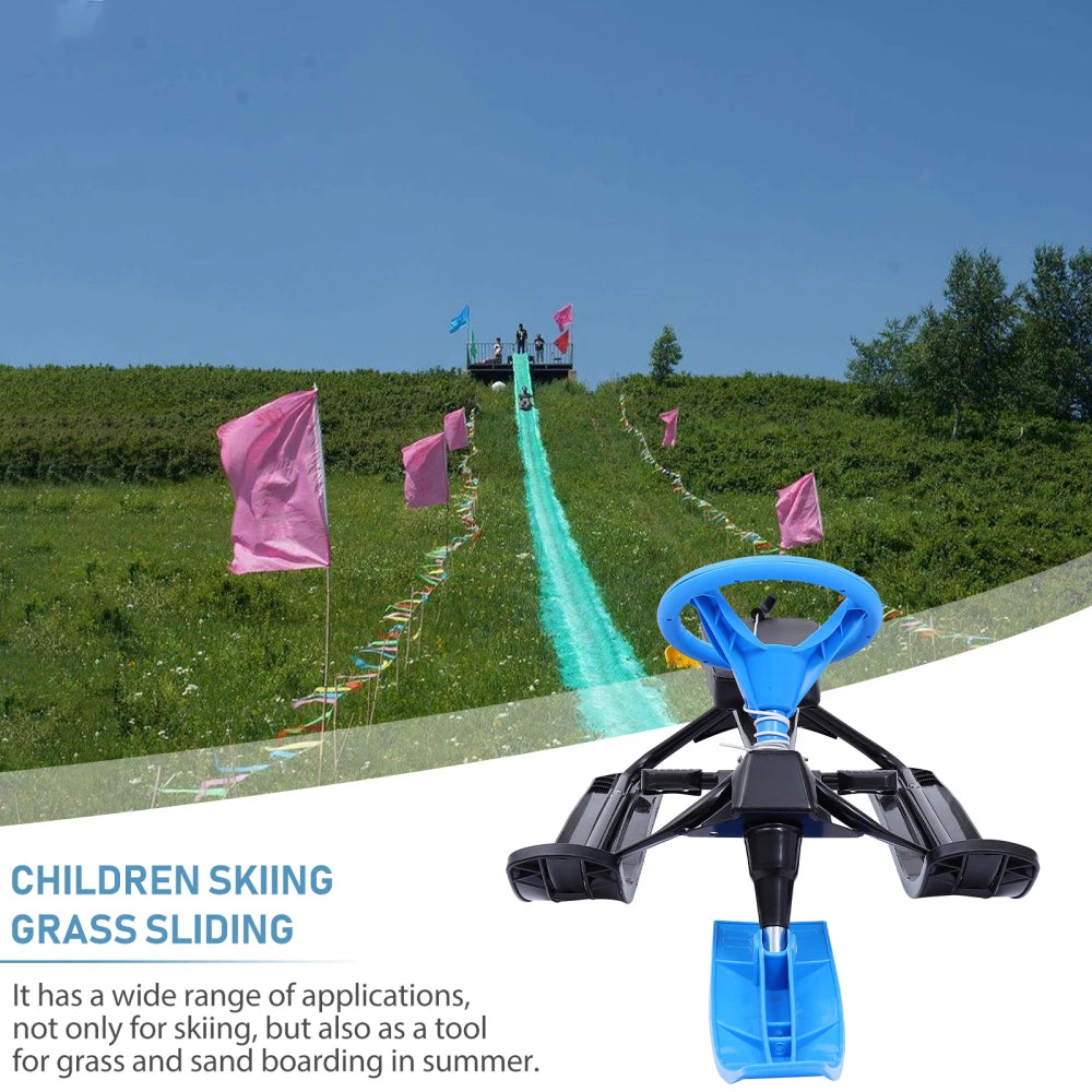 Winter Sled Stroller Snow Racer Skis Snow Scooter Surfer For Kid Adults Snowboard Mini Skis Snowshoes For Ice Sand Grass Sliding