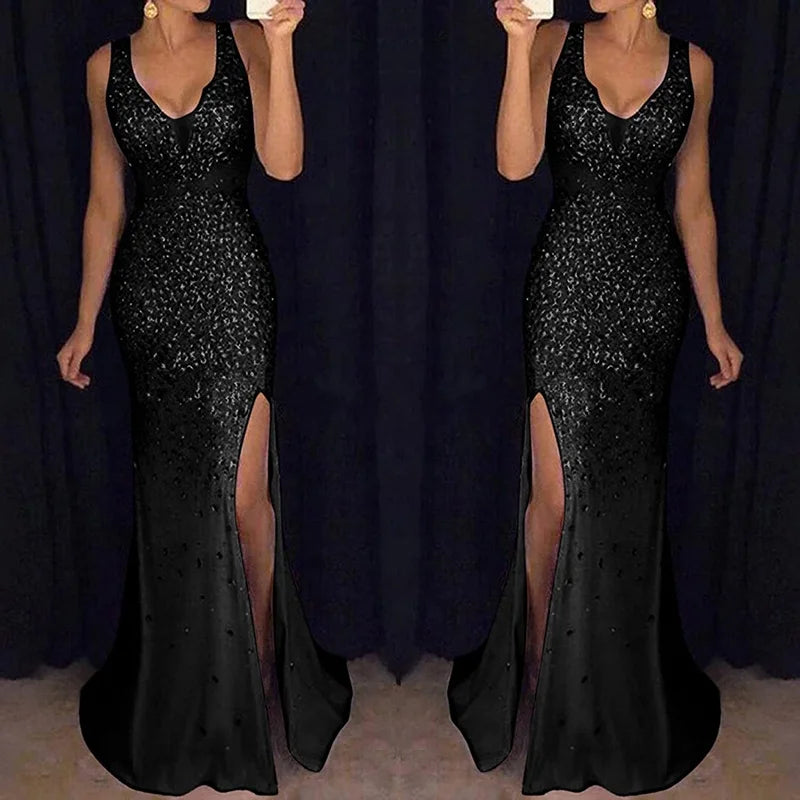 Mother of Bride 10 Colors S-5XL Plus Size Women's Rose Gold Sequin Wedding Dresses Formal Sparkly Bridesmaid Bridal Evening Gowns Glitter Mermaid Clothes Wedding Evening Prom Party Dress Ladies Luxury Apparel Supplies