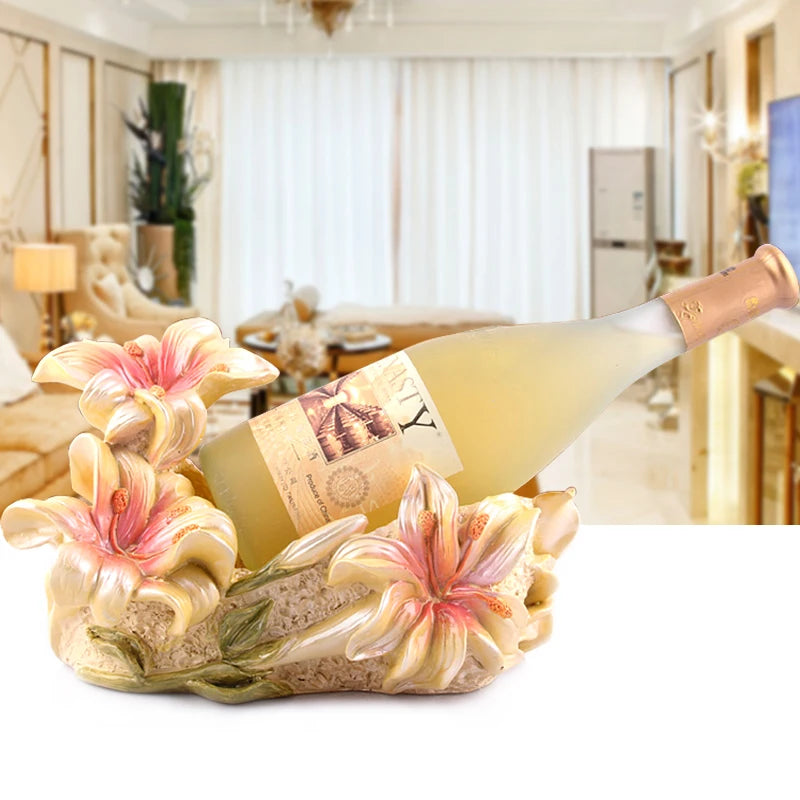 Blue/Gold Color European High Foot Luxury Wine Glass Holder, Household Wine Bottle Rack, Living Room Decorations, Luxury Wine Cabinet