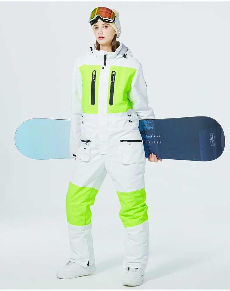 NEW Arrivals 8 Colors  Winter Outdoor Windproof Waterproof Warm Snowboard Double-Board Women Men's One-piece Ski Suit Ski Jacket Ski Pants Jumpsuit Snowmobile Ski Center Suit Winter Sports Apparel Clothing Supplies