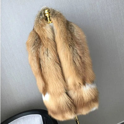NEW Arrivals 5 Colors 160cmx25cm Luxury 100% Real Fox Fur Scarf, Big Skin Scarf, Natural Fox Fur Stole, Genuine Fox Fur Shawl, Pocket Fashion Evening  Party Ladies Luxury Fashion Apparel Accessories