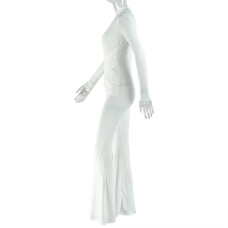 NEW Arrivals Sexy Fashion Spring Autumn Summer Women Clothing Boutique Long Sleeve Cut-Out Style One Piece Ladies Wide Leg Jumpsuit Ladies Sexy Apparel Supplies