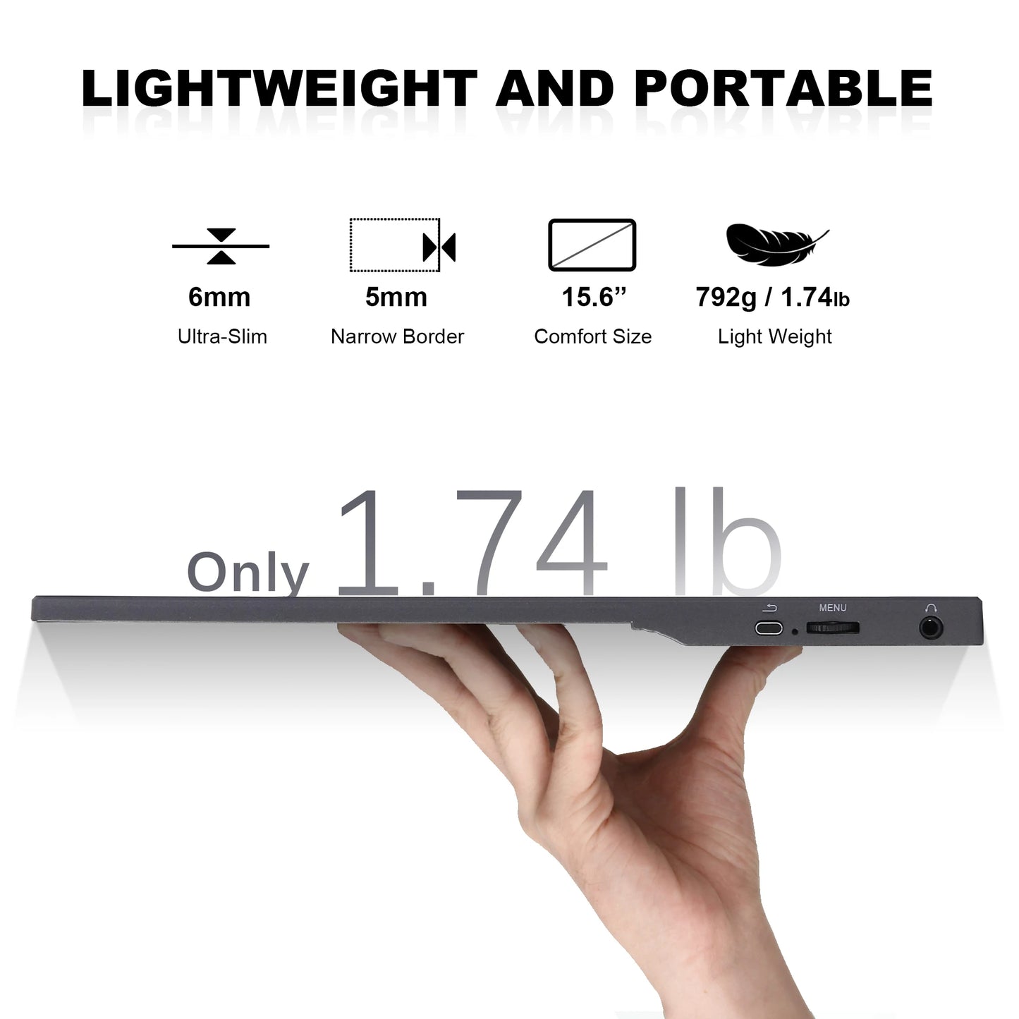 NEW Arrivals 15.6" 60HZ Full HD Dual Portable Monitor Laptop Portable IPS 1920 X 1080 16:9 LCD Display for Gaming
