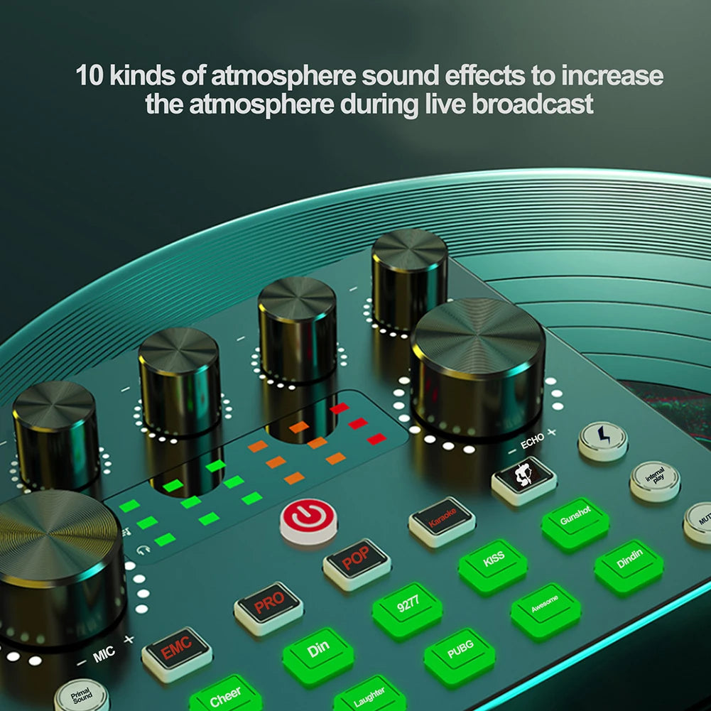 NEW Professional V8S Audio Mixer with Voice Changer, Podcast Mixer, Sound Card for Phone Gaming Karaoke Studio Live Streaming Podcast Supplies