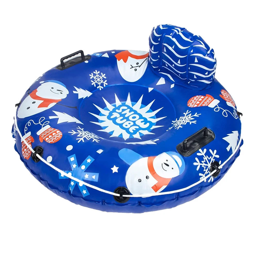 4 Colors Adults Children Strong Inflatable Snow Sled with Reinforced Cover Thickened PVC Tube Cold Resistant Fun Gear Winter Sports Accessories