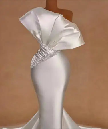 Just Arrived White/Ivory Color Plus Size Top Quality Customized  Mermaid Luxury Wedding Dress Bride's Evening Prom Party Bridal Gown Women Formal Luxury Apparel Products