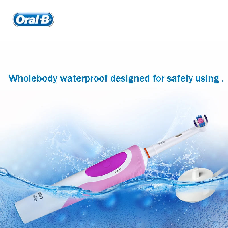 Original Oral-B Set Vitality 2D Electric Toothbrush Rechargeable Smart Teeth Whitening with Replacement Tooth Brush Heads Oral B Nozzles Women Men Oral Hygiene Accessories Personal Care Supplies