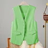 12 Colors S-3XL Plus Size Women's Spring and Autumn Suit Vest Waistcoat Cardigans Office Lady Sleeveless V-Neck Casual Loose Suit Vest Ladies Clothing Accessories