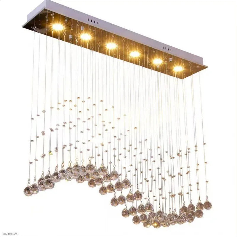 HOT SALE Villa Home Art Decoration Italian Design Duplex Personalized Customized Luxury Crystal Chandelier Bar Counter Hotel Stainless Steel Crystal Body Ceiling Lamp Luxury Rectangular Ceiling Lamps