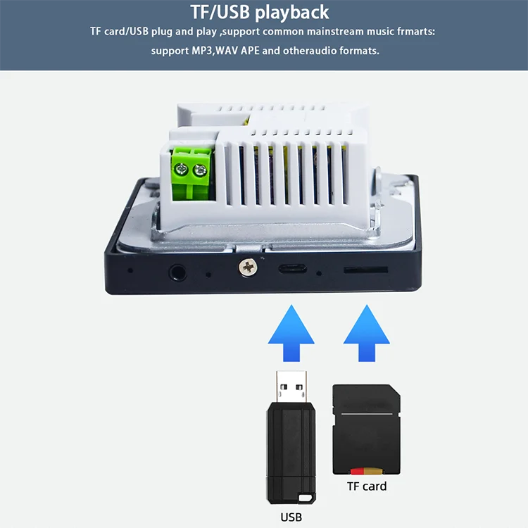 NEW Arrivals 4-Channel 25W for Bluetooth Wall Amplifier 4-Inch Touch Screen Smart Home Audio Host for Radio Wireless Receiver Amplifier Home Smart Life Supplies