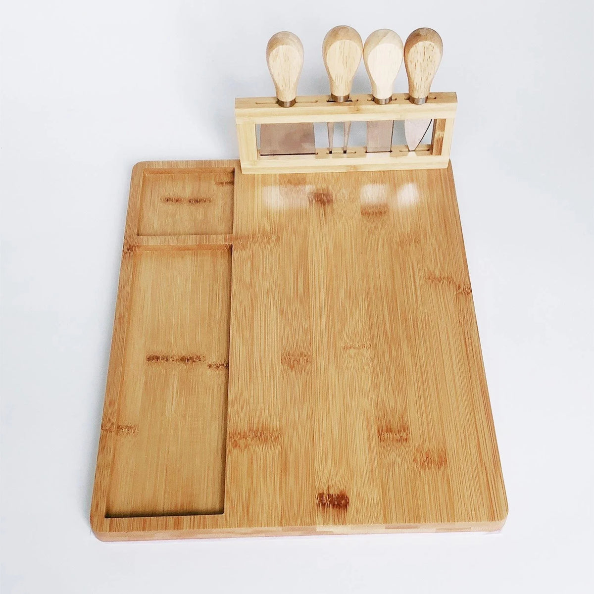Just Arrived  Bamboo Cutting Board Meat and Cheese Platter Charcuterie Top Quality Board Bamboo Cheese Board with Knife Holder Kitchenware Accessories Cooking Tools