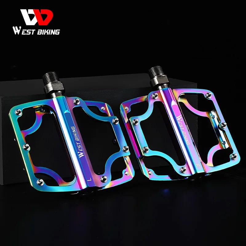 Bicycle Pedals 3 Bearings CNC Ultralight MTB Road Bike Part Colorful Anti-slip Flat BMX Pedals Cycling Accessories