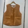 8 Colors New Autumn Winter Warm Two Sided Fleece Vest Jacket Home Wear Pullover Blouses Clothes New Fashion Round Neck Clip Wool Vest Women Clothing Supplies