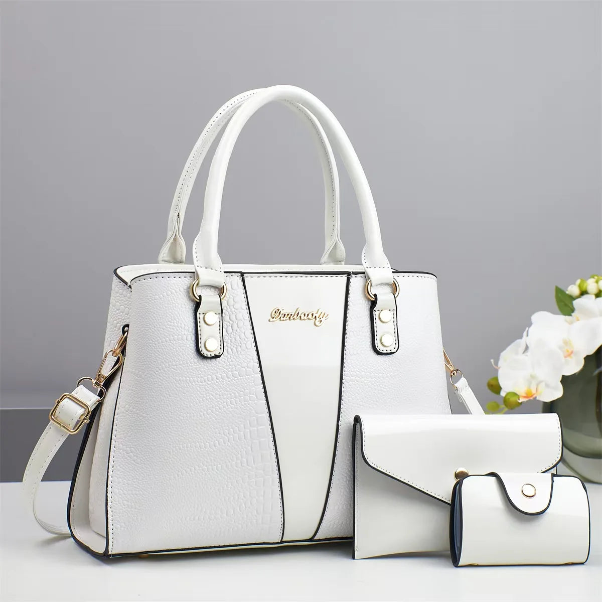 10 Colors NEW Fashion 3 PCS Set Large Capacity Luxury Messenger Handbags Good Quilted Leather Designer Women's Shoulder Bags Evening Party Office Lady  Bags Women Apparel Accessories