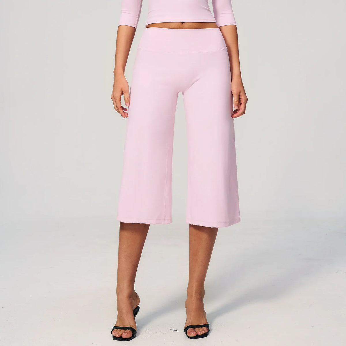 5 Colors S-XL Women's High Waisted Capri Pants Wide Leg Yoga Trousers Quick Dry Cropped Leggings Summer Athleisure Outdoor Running Gym Fitness Activewear Female Sports Apparel Accessories