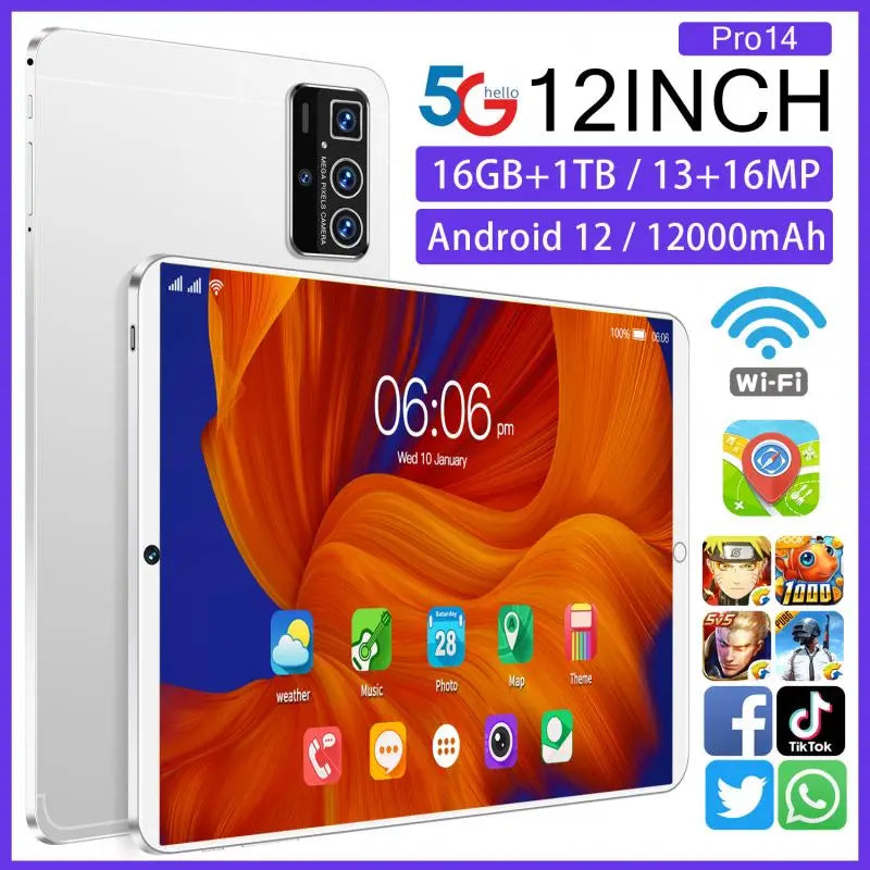 HOT SALE Smart 5G Tablet PC Elevate Your Learning and Office With 16GB Ram and 1TB Storage USB  New Tablets