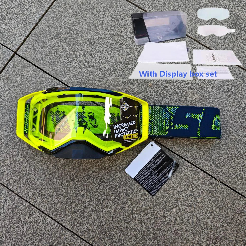 NEW American Motocross Motorcycle Top Quality Professional Goggles Halley Riding Eyewear Windproof Sports Glasses with Display Box Set