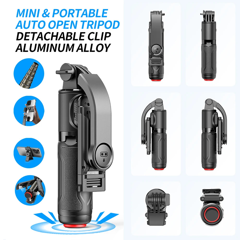 630mm Pocket Foldable Selfie Stick Tripod Aluminum Alloy Wireless Remote Mini Portable Phone Stand Vlog Live Streaming TT21