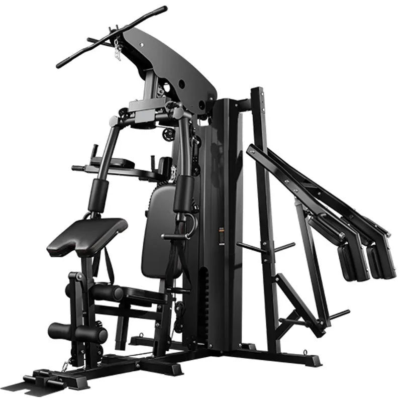 BEST PRICE 3 People Professional Home Gym Station Leather Seats Multi Smith Machine Commercial Bodybuilding Strength Training Multi- Function Station Functional Trainer Gym Machine Heavy Duty System Women Men Sport Supplies