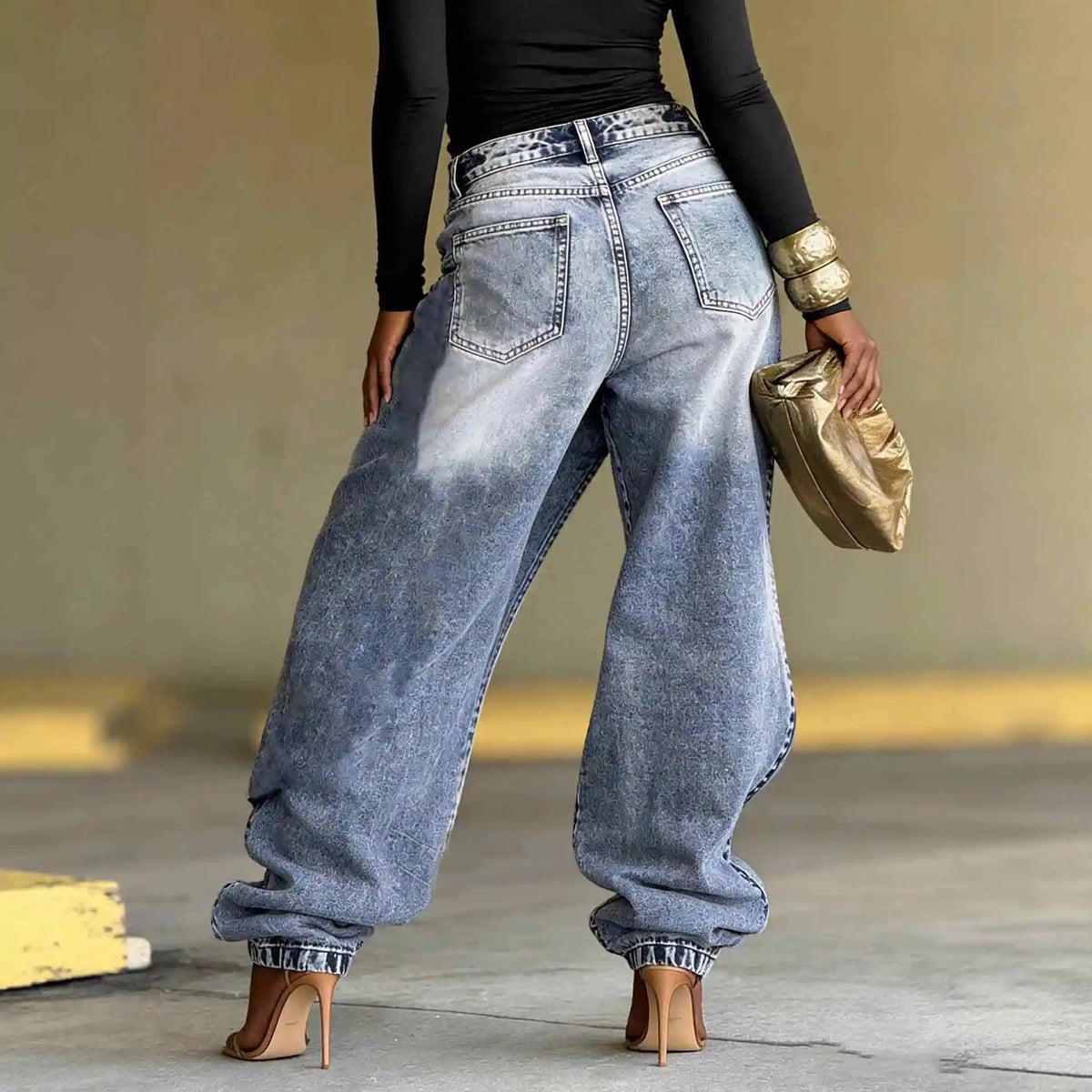 TikTok Most Popular S-3XL Autumn Spring  Deconstructed Patchwork Layered Cotton Denim Wide Leg Pants Avant-Garde Asymmetrical High Waist Urban Streetwear Trousers Women Casual Clothing Supplies
