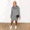 8 Colors S-2XL European and American Autumn Winter Warm Women Fleece Suit Hoodie Jogger Casual Hooded Dress Women Winter Warm Outerwear Casual Streetwear Clothing Supplies