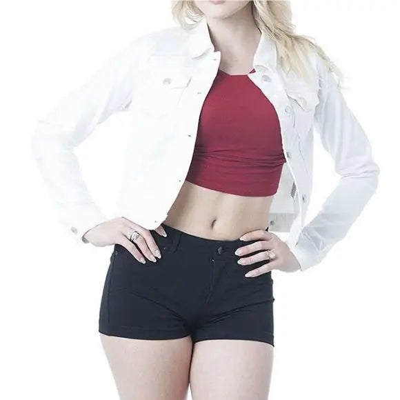 White/Blue/Black Color S-3XL Turned Collar Solid Color Single Breasted Women's Autumn Spring Streetwear Fashion Denim Short Coat Mini Jeans Jackets Women Casual Clothing Supplies.